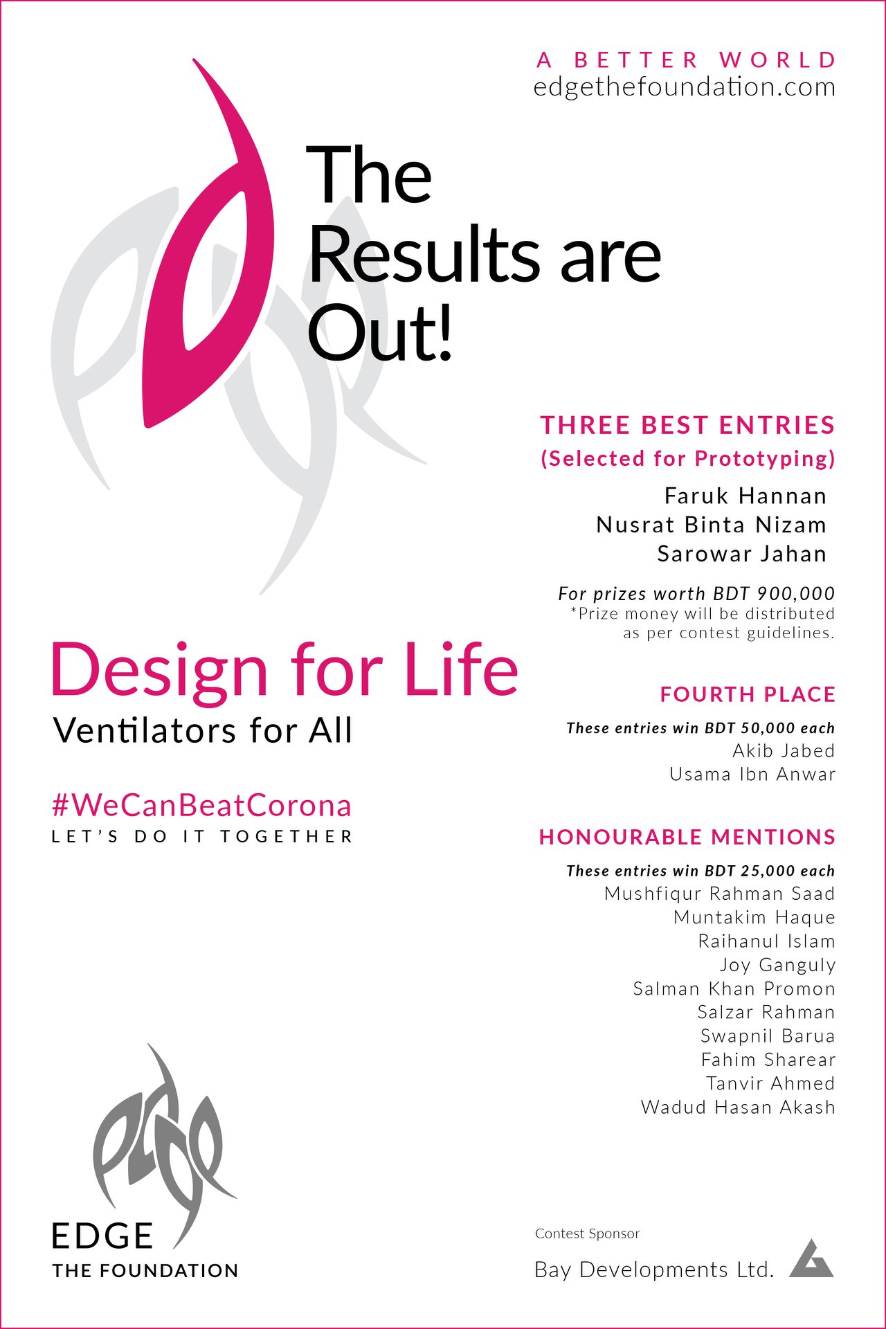 April 2020: mHealth Lab team wins the 2nd Runner-up prize in the “Design For Life | Ventilators for ALL” competition organized by Edge, The Foundation!