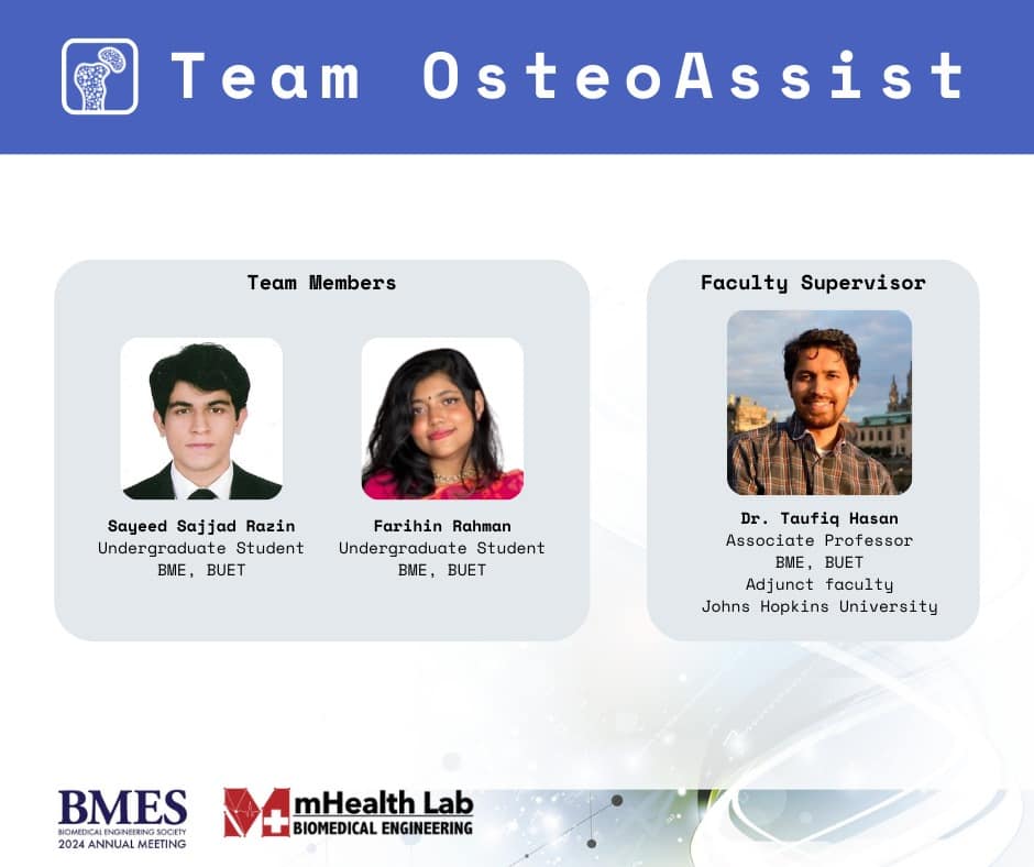 Congratulations to Team OsteoAssist for making it to the finals of the 2024 Medtronic/BMES Student Design Competition!